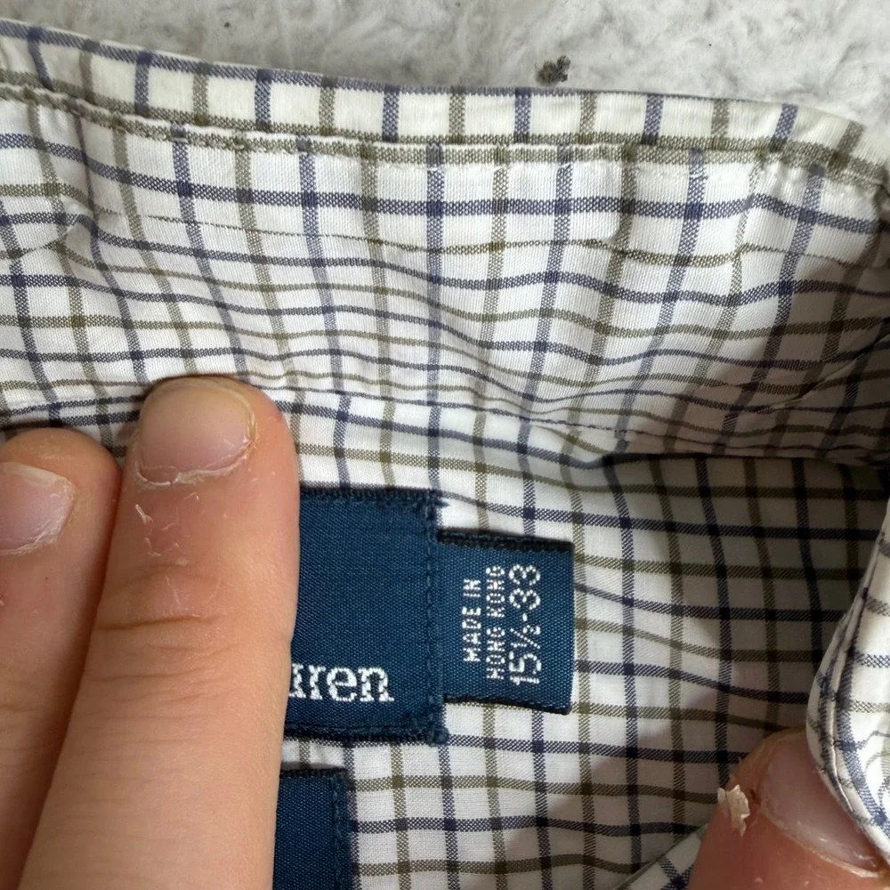 Polo Ralph Lauren Regent Classic Fit Check Shirt Mens 15.5 32/33 Navy Green